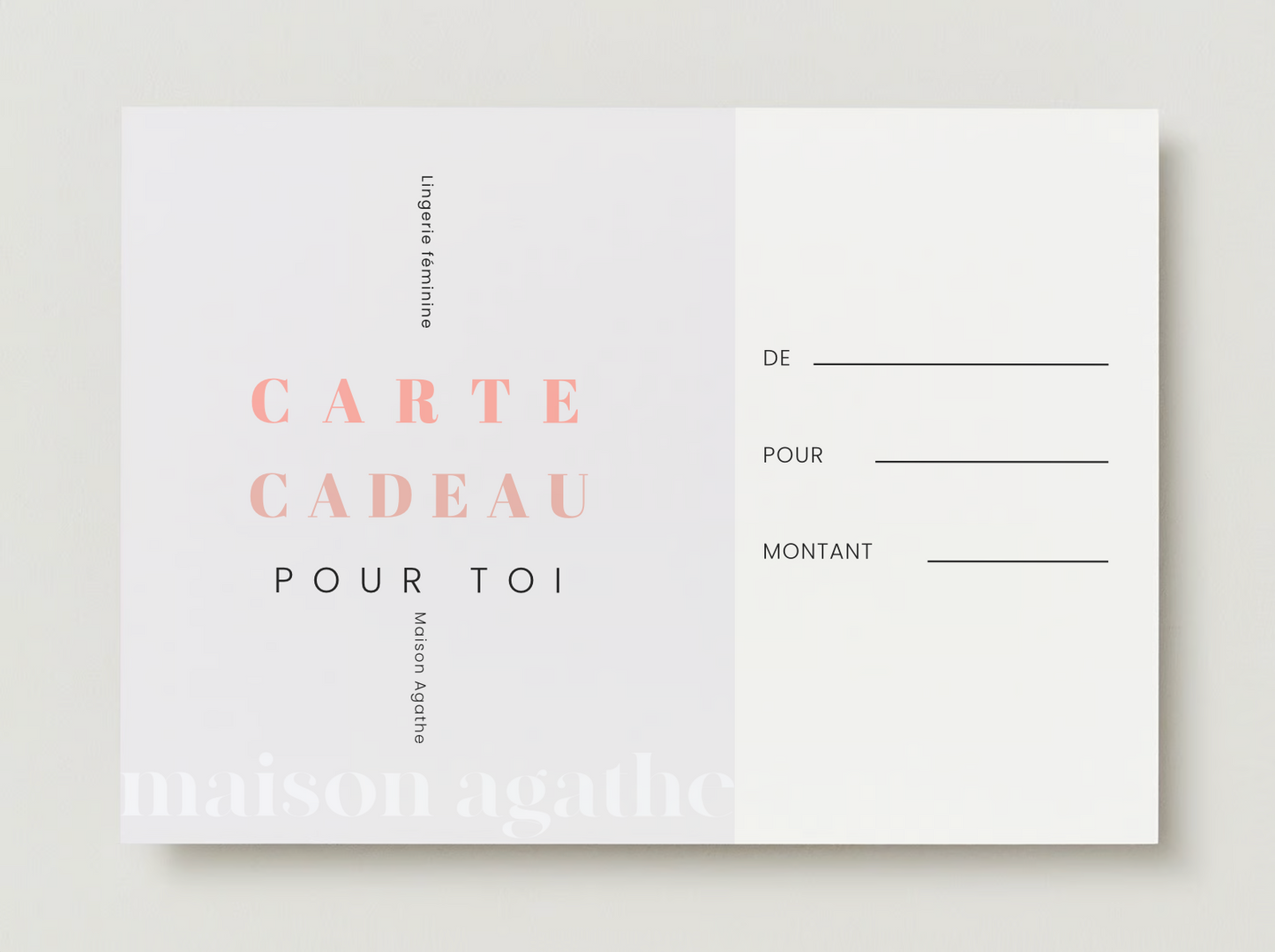 Carte cadeau Maison Agathe